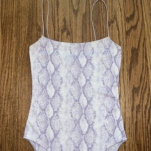 Lavender Snake Print Bodysuit